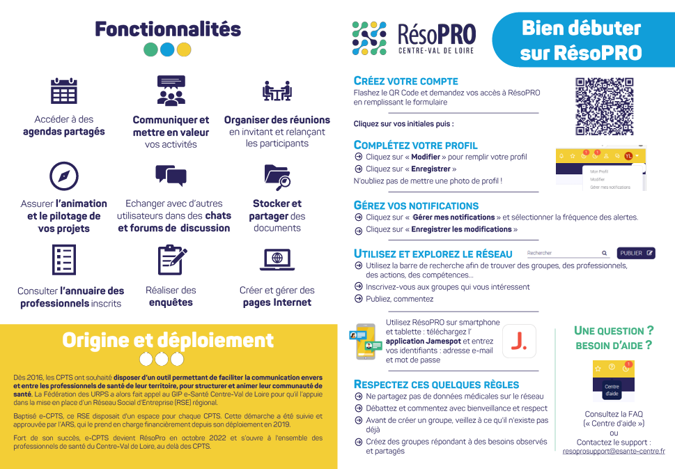 GIP e-Santé Centre-Val de Loire : bien débuter sur RésoPRO